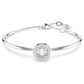 Dextera armring, rundslibet, hvid, rhodiumbelagt Dextera armring, rundslibet, hvid, rhodiumbelagt