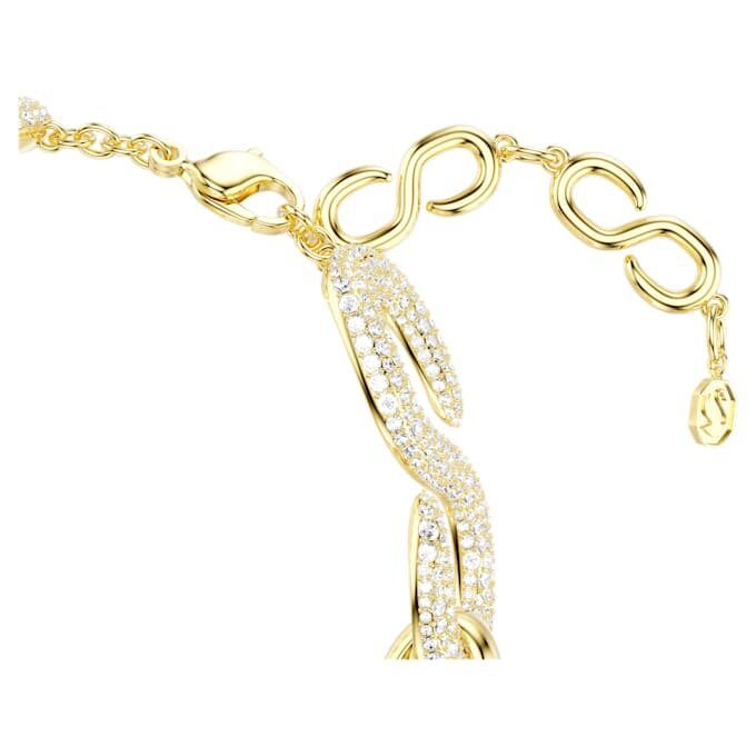 Dextera-choker med runde krystaller, hvid, forgyldt Dextera-choker med runde krystaller, hvid, forgyldt