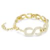 Dextera-choker med runde krystaller, hvid, forgyldt Dextera-choker med runde krystaller, hvid, forgyldt
