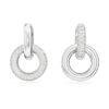 Dextera hoop-øreringe, asymmetrisk design, sammenflettede ringe, hvid, rhodiumbelagt Dextera hoop-øreringe, asymmetrisk design, sammenflettede ringe, hvid, rhodiumbelagt