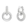 Dextera hoop-øreringe, asymmetrisk design, sammenflettede ringe, hvid, rhodiumbelagt Dextera hoop-øreringe, asymmetrisk design, sammenflettede ringe, hvid, rhodiumbelagt