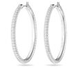 Dextera hoopøreringe med pavé, store, hvide, rhodinerede Dextera hoopøreringe med pavé, store, hvide, rhodinerede