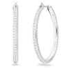 Dextera hoopøreringe med pavé, store, hvide, rhodinerede Dextera hoopøreringe med pavé, store, hvide, rhodinerede