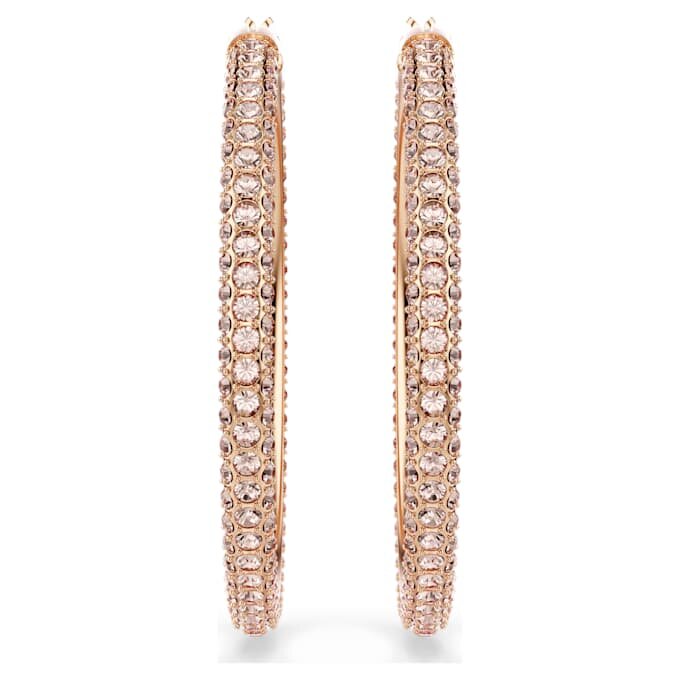 Dextera hoopøreringe med pavé, store, hvide, rosaguldbelagte Dextera hoopøreringe med pavé, store, hvide, rosaguldbelagte
