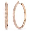 Dextera hoopøreringe med pavé, store, hvide, rosaguldbelagte Dextera hoopøreringe med pavé, store, hvide, rosaguldbelagte