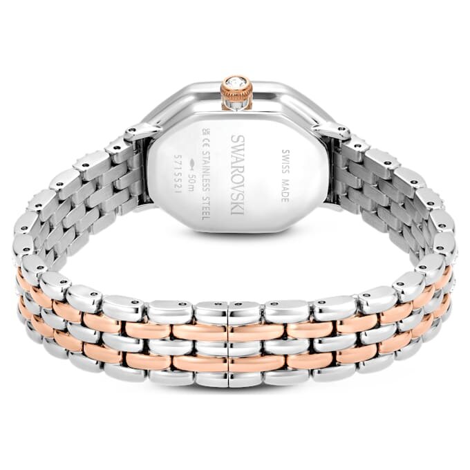 Dextera Octagon-ur, Swiss Made, metalarmbånd, sølvfarvet, rosaguld-farvet finish Dextera Octagon-ur, Swiss Made, metalarmbånd, sølvfarvet, rosaguld-farvet finish