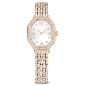 Dextera Octagon-ure, Swiss Made, metalarmbånd, guldfarvet, finish i rosaguld