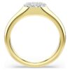Dextera-ring med blandede slibninger, hvid, forgyldt Dextera-ring med blandede slibninger, hvid, forgyldt