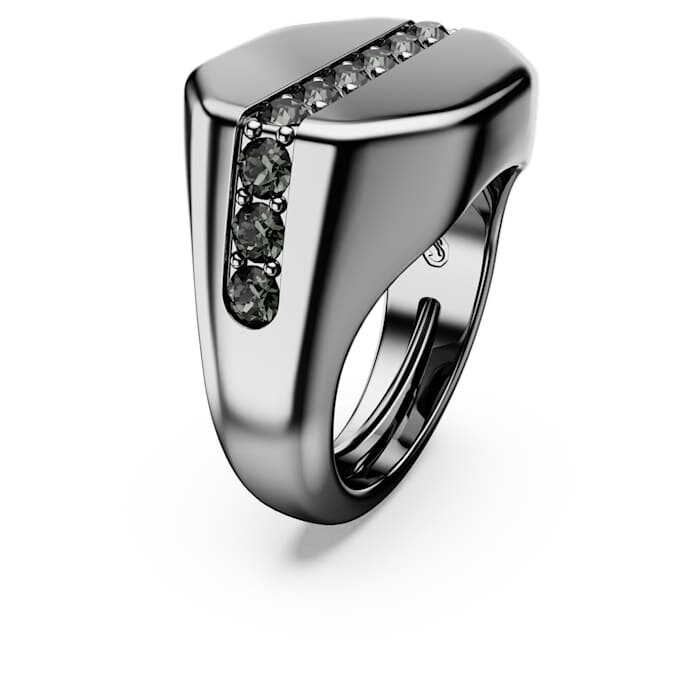 Dextera-ring, ottekantet form, rundslibet, sort, rutheniumbelagt Dextera-ring, ottekantet form, rundslibet, sort, rutheniumbelagt