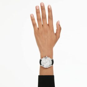 Dextera Tachymeter-ur, Swiss Made, læderrem, sølvfarvet, rustfrit stål
