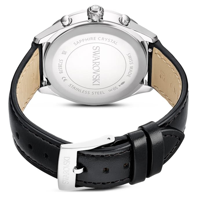 Dextera Tachymeter-ur, Swiss Made, læderrem, sølvfarvet, rustfrit stål Dextera Tachymeter-ur, Swiss Made, læderrem, sølvfarvet, rustfrit stål