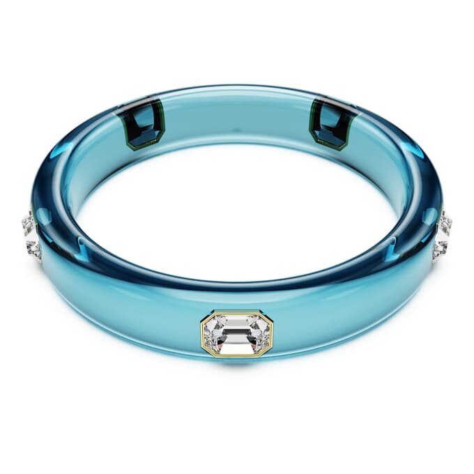 Dulcis armring med ottekantet slibning, blå, guldbelagt Dulcis armring med ottekantet slibning, blå, guldbelagt