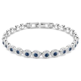 En Angelic-armbånd med runde slibninger, blå, rhodiumbelagt En Angelic-armbånd med runde slibninger, blå, rhodiumbelagt