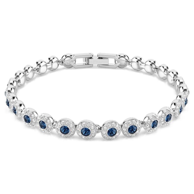 En Angelic-armbånd med runde slibninger, blå, rhodiumbelagt En Angelic-armbånd med runde slibninger, blå, rhodiumbelagt