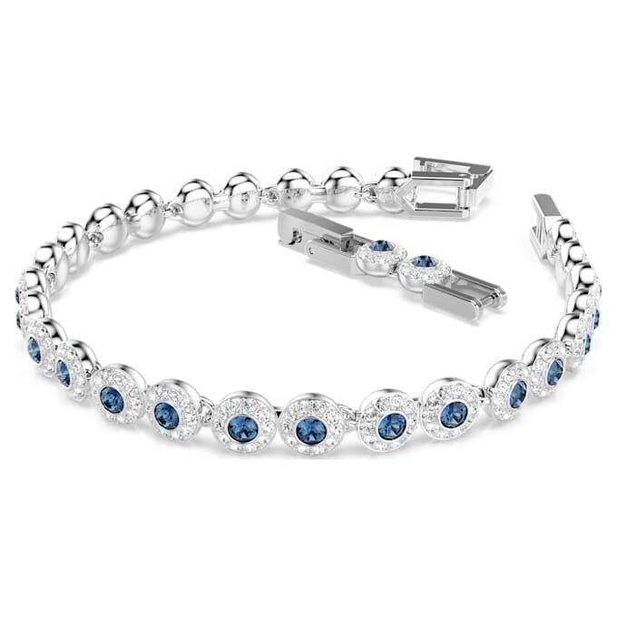 En Angelic-armbånd med runde slibninger, blå, rhodiumbelagt En Angelic-armbånd med runde slibninger, blå, rhodiumbelagt