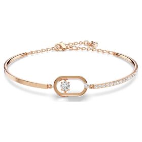 En rundslibet ovalt armbånd, hvid, rosaguldbelagt En rundslibet ovalt armbånd, hvid, rosaguldbelagt