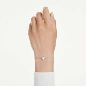 Eternity-armbånd med laboratoriefremstillede diamanter, 0,5 ct i alt, hjerteform, sterlingsølv Eternity-armbånd med laboratoriefremstillede diamanter, 0,5 ct i alt, hjerteform, sterlingsølv