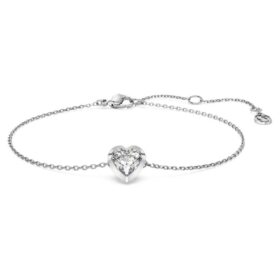 Eternity-armbånd med laboratoriefremstillede diamanter, 0,5 ct i alt, hjerteform, sterlingsølv Eternity-armbånd med laboratoriefremstillede diamanter, 0,5 ct i alt, hjerteform, sterlingsølv