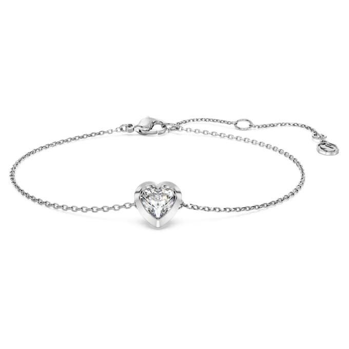 Eternity-armbånd med laboratoriefremstillede diamanter, 0,5 ct i alt, hjerteform, sterlingsølv Eternity-armbånd med laboratoriefremstillede diamanter, 0,5 ct i alt, hjerteform, sterlingsølv