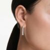 Eternity-dråbeøreringe med laboratoriefremstillede diamanter, 1,3 ct i alt, rund form, 14K hvidguld Eternity-dråbeøreringe med laboratoriefremstillede diamanter, 1,3 ct i alt, rund form, 14K hvidguld