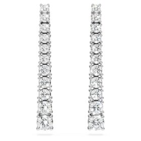 Eternity-dråbeøreringe med laboratoriefremstillede diamanter, 1,3 ct i alt, rund form, 14K hvidguld