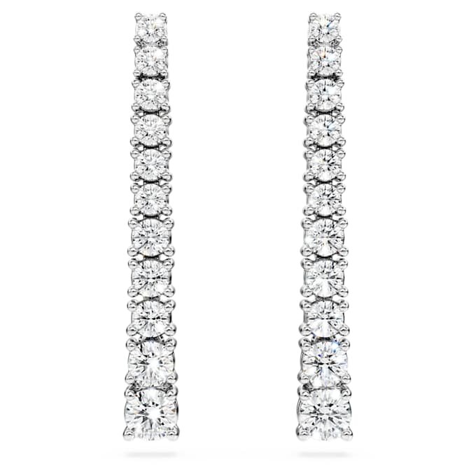 Eternity-dråbeøreringe med laboratoriefremstillede diamanter, 1,3 ct i alt, rund form, 14K hvidguld Eternity-dråbeøreringe med laboratoriefremstillede diamanter, 1,3 ct i alt, rund form, 14K hvidguld