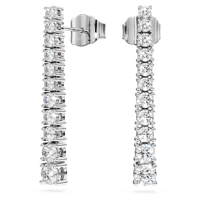 Eternity-dråbeøreringe med laboratoriefremstillede diamanter, 1,3 ct i alt, rund form, 14K hvidguld Eternity-dråbeøreringe med laboratoriefremstillede diamanter, 1,3 ct i alt, rund form, 14K hvidguld