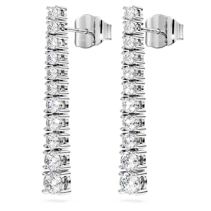 Eternity-dråbeøreringe med laboratoriefremstillede diamanter, 1,3 ct i alt, rund form, 14K hvidguld Eternity-dråbeøreringe med laboratoriefremstillede diamanter, 1,3 ct i alt, rund form, 14K hvidguld