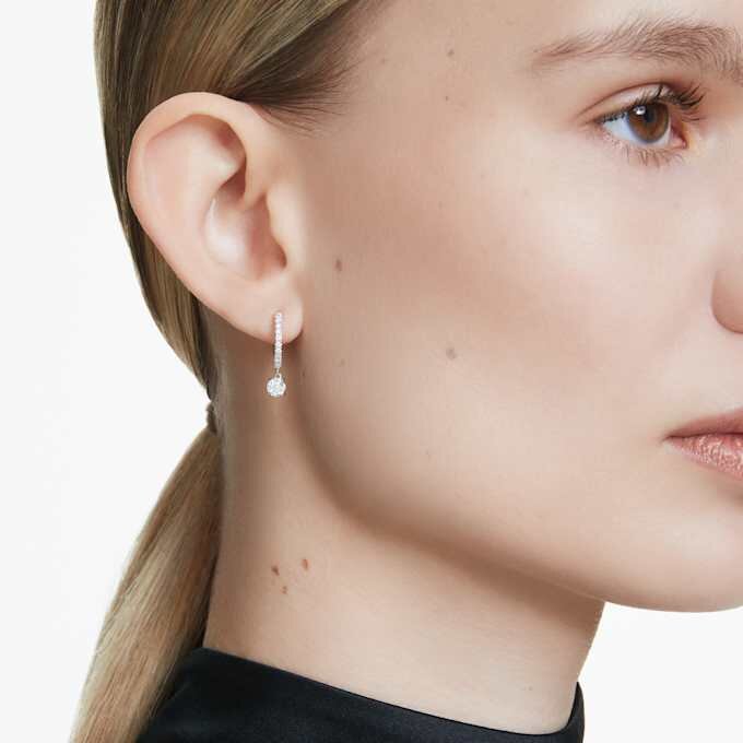 Eternity Drop-øreringe med laboratoriefremstillede diamanter 0,7 ct i alt, rund form, 14K hvidguld Eternity Drop-øreringe med laboratoriefremstillede diamanter 0,7 ct i alt, rund form, 14K hvidguld