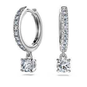 Eternity Drop-øreringe med laboratoriefremstillede diamanter 0,7 ct i alt, rund form, 14K hvidguld