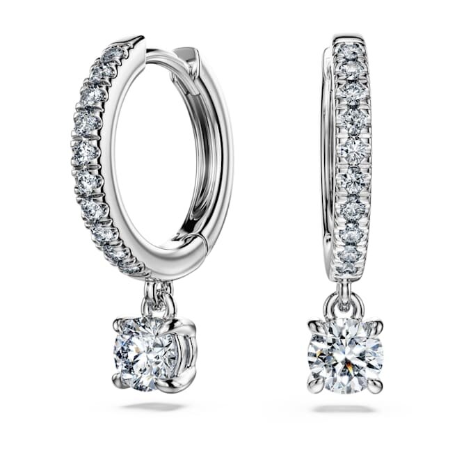Eternity Drop-øreringe med laboratoriefremstillede diamanter 0,7 ct i alt, rund form, 14K hvidguld Eternity Drop-øreringe med laboratoriefremstillede diamanter 0,7 ct i alt, rund form, 14K hvidguld
