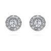Eternity Halo-øreringe med laboratoriedyrkede diamanter, 0,45 ct i alt, rund form, sterlingsølv Eternity Halo-øreringe med laboratoriedyrkede diamanter, 0,45 ct i alt, rund form, sterlingsølv