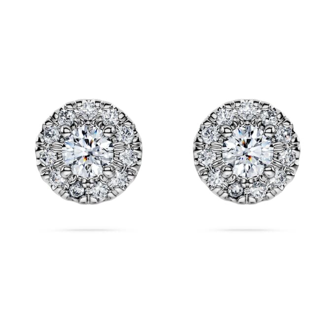 Eternity Halo-øreringe med laboratoriedyrkede diamanter, 0,45 ct i alt, rund form, sterlingsølv Eternity Halo-øreringe med laboratoriedyrkede diamanter, 0,45 ct i alt, rund form, sterlingsølv