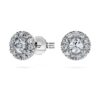 Eternity Halo-øreringe med laboratoriedyrkede diamanter, 0,45 ct i alt, rund form, sterlingsølv Eternity Halo-øreringe med laboratoriedyrkede diamanter, 0,45 ct i alt, rund form, sterlingsølv