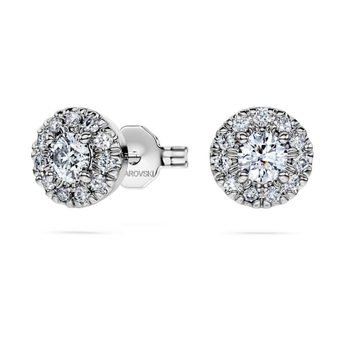 Eternity Halo-øreringe med laboratoriedyrkede diamanter, 0,45 ct i alt, rund form, sterlingsølv Eternity Halo-øreringe med laboratoriedyrkede diamanter, 0,45 ct i alt, rund form, sterlingsølv
