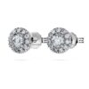 Eternity Halo-øreringe med laboratoriedyrkede diamanter, 0,45 ct i alt, rund form, sterlingsølv Eternity Halo-øreringe med laboratoriedyrkede diamanter, 0,45 ct i alt, rund form, sterlingsølv