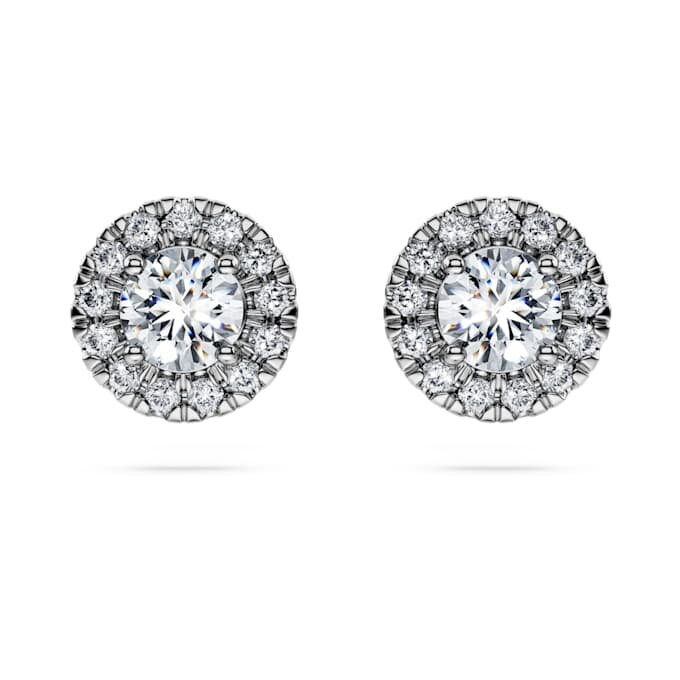Eternity Halo-øreringe med laboratoriefremstillede diamanter, 0,75 ct i alt, runde, 14K hvidguld Eternity Halo-øreringe med laboratoriefremstillede diamanter, 0,75 ct i alt, runde, 14K hvidguld