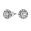 Eternity Halo-øreringe med laboratoriefremstillede diamanter, 0,75 ct i alt, runde, 14K hvidguld Eternity Halo-øreringe med laboratoriefremstillede diamanter, 0,75 ct i alt, runde, 14K hvidguld