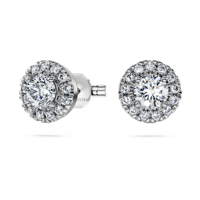 Eternity Halo-øreringe med laboratoriefremstillede diamanter, 0,75 ct i alt, runde, 14K hvidguld Eternity Halo-øreringe med laboratoriefremstillede diamanter, 0,75 ct i alt, runde, 14K hvidguld
