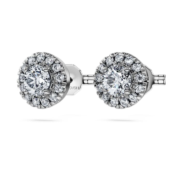 Eternity Halo-øreringe med laboratoriefremstillede diamanter, 0,75 ct i alt, runde, 14K hvidguld Eternity Halo-øreringe med laboratoriefremstillede diamanter, 0,75 ct i alt, runde, 14K hvidguld