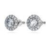 Eternity Halo-øreringe med laboratoriefremstillede diamanter, 2 ct i alt, runde, 14K hvidguld Eternity Halo-øreringe med laboratoriefremstillede diamanter, 2 ct i alt, runde, 14K hvidguld