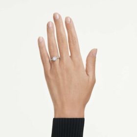 Eternity Halo-solitaire-ring med laboratoriedyrkede diamanter, 0,45 ct i alt, rund form, sterlingsølv Eternity Halo-solitaire-ring med laboratoriedyrkede diamanter, 0,45 ct i alt, rund form, sterlingsølv