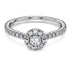 Eternity Halo-solitaire-ring med laboratoriedyrkede diamanter, 0,45 ct i alt, rund form, sterlingsølv