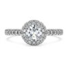 Eternity Halo solitaire-ring med laboratoriedyrkede diamanter, 0,8 ct i alt, rund form, 14K hvidguld Eternity Halo solitaire-ring med laboratoriedyrkede diamanter, 0,8 ct i alt, rund form, 14K hvidguld