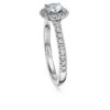 Eternity Halo solitaire-ring med laboratoriedyrkede diamanter, 0,8 ct i alt, rund form, 14K hvidguld Eternity Halo solitaire-ring med laboratoriedyrkede diamanter, 0,8 ct i alt, rund form, 14K hvidguld