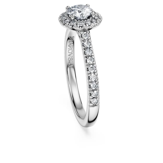 Eternity Halo solitaire-ring med laboratoriedyrkede diamanter, 0,8 ct i alt, rund form, 14K hvidguld Eternity Halo solitaire-ring med laboratoriedyrkede diamanter, 0,8 ct i alt, rund form, 14K hvidguld