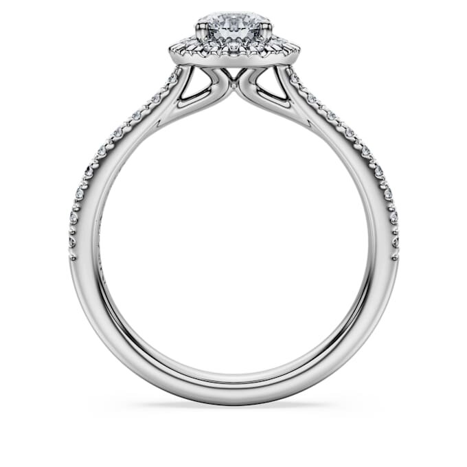 Eternity Halo solitaire-ring med laboratoriedyrkede diamanter, 0,8 ct i alt, rund form, 14K hvidguld Eternity Halo solitaire-ring med laboratoriedyrkede diamanter, 0,8 ct i alt, rund form, 14K hvidguld