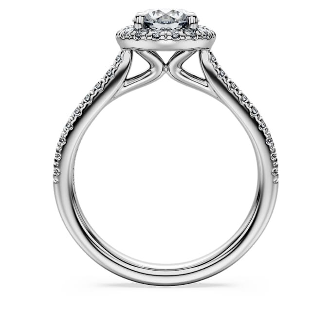 Eternity Halo solitaire-ring med laboratoriedyrkede diamanter, 1,33 ct i alt, rund form, 14K hvidguld Eternity Halo solitaire-ring med laboratoriedyrkede diamanter, 1,33 ct i alt, rund form, 14K hvidguld