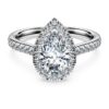 Eternity Halo solitaire-ring med laboratoriefremstillede diamanter på i alt 1,3 ct, pæreform, 14K hvidguld Eternity Halo solitaire-ring med laboratoriefremstillede diamanter på i alt 1,3 ct, pæreform, 14K hvidguld
