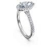 Eternity Halo solitaire-ring med laboratoriefremstillede diamanter på i alt 1,3 ct, pæreform, 14K hvidguld Eternity Halo solitaire-ring med laboratoriefremstillede diamanter på i alt 1,3 ct, pæreform, 14K hvidguld
